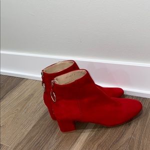 Red fashionable booties